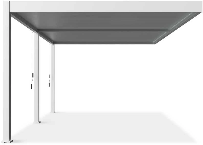 Pavėsinė Pergola DELUXE WALL 3.6x6, Baltas (montuojama prie sienos)