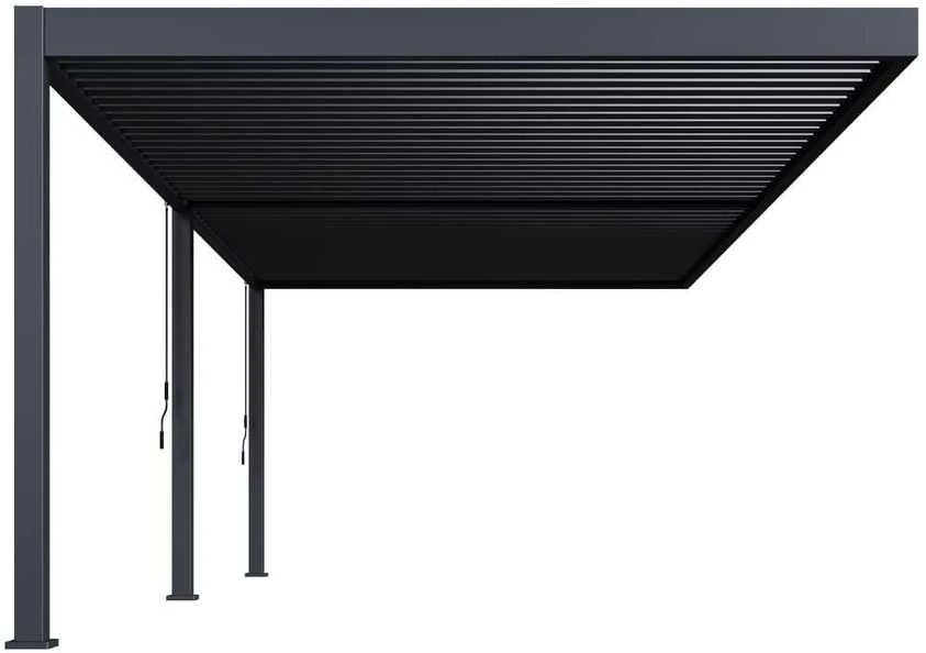 Pavėsinė Pergola DELUXE WALL 3.6x7.2, Anthracite (montuojama prie sienos)