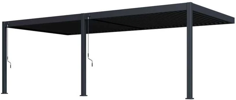 Pavėsinė Pergola DELUXE WALL 3.6x7.2, Anthracite (montuojama prie sienos)