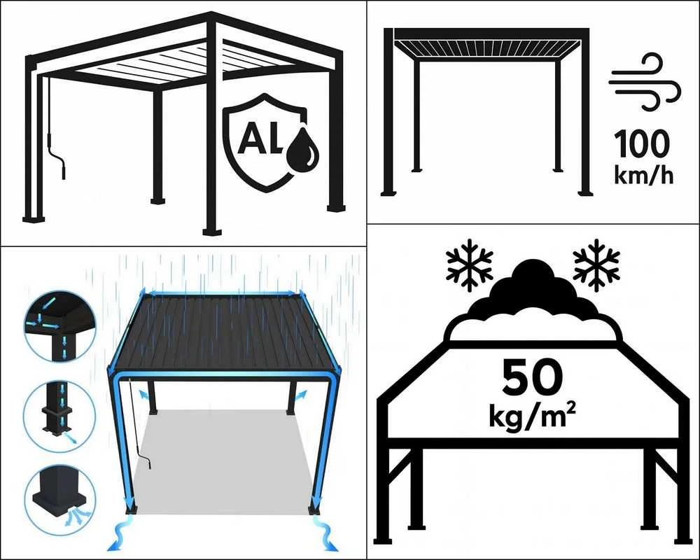 Pavėsinė Pergola DELUXE WALL 3.6x7.2, Anthracite (montuojama prie sienos)