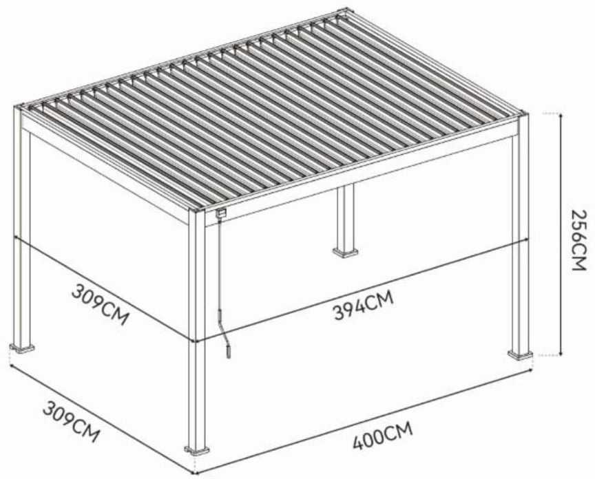 Pavėsinė Pergola ELEGANCE 3x4, Anthracite/Light Pilkas