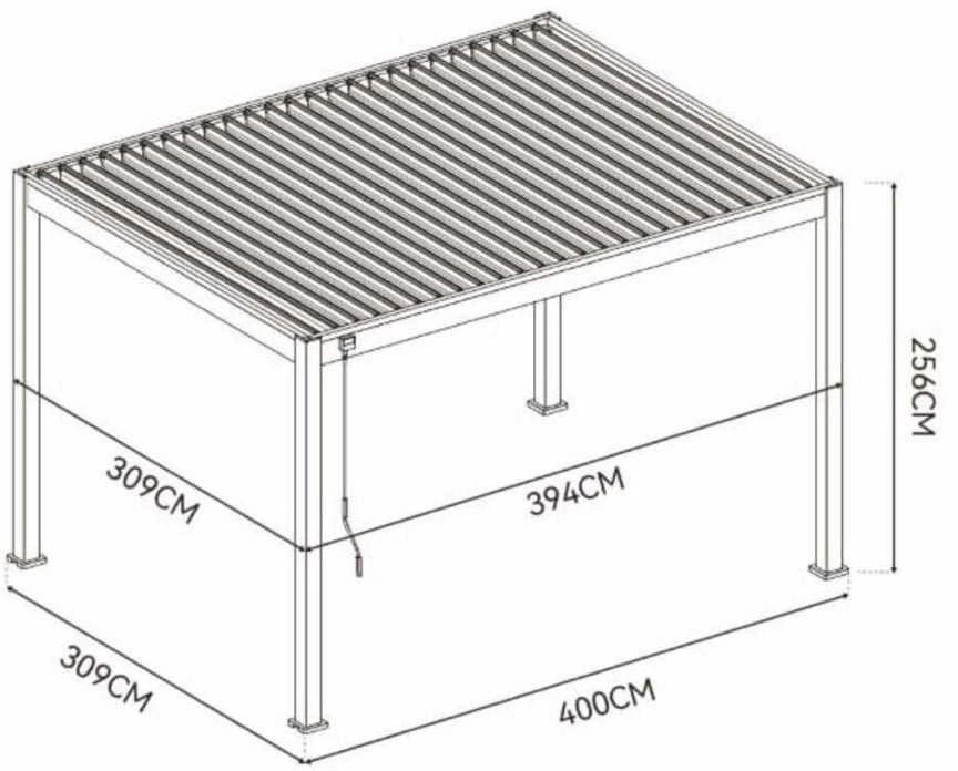 Pavėsinė Pergola ELEGANCE 3x4, Baltas
