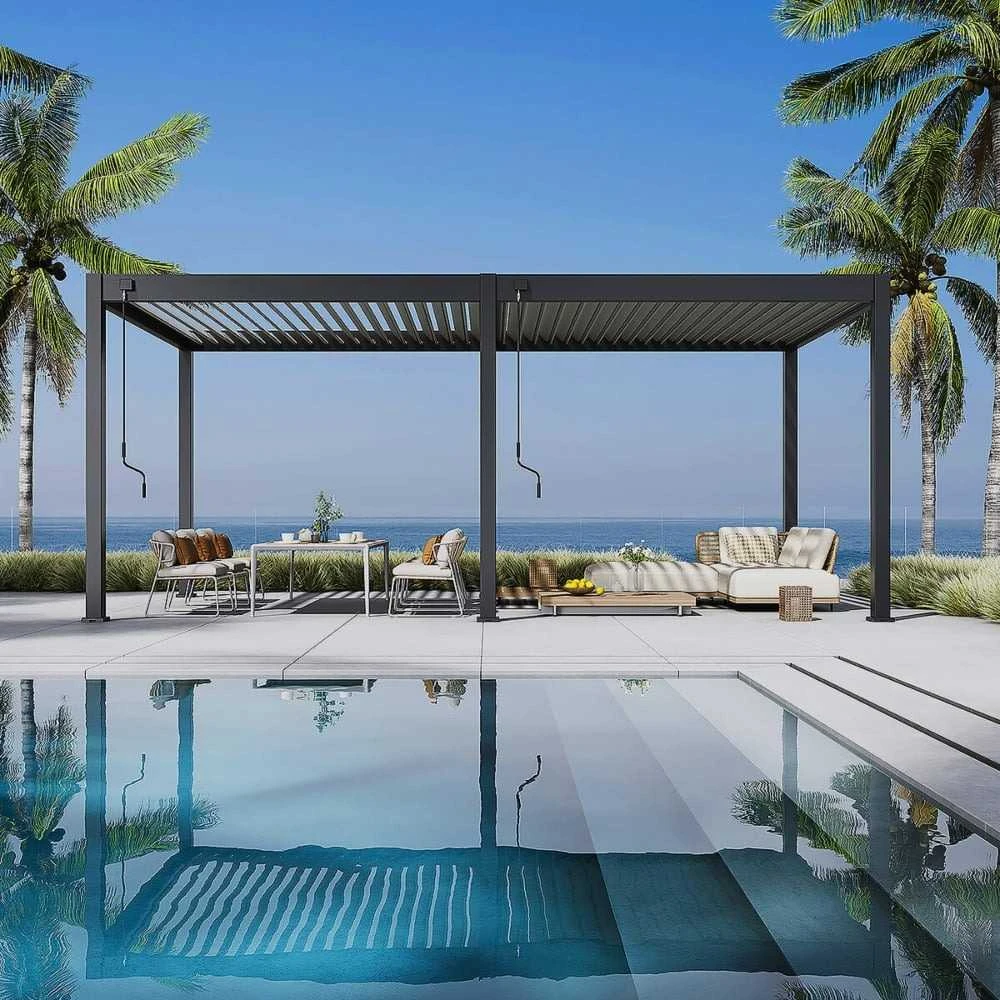 Pavėsinė Pergola ELEGANCE 3x6, Anthracite/Light Pilkas