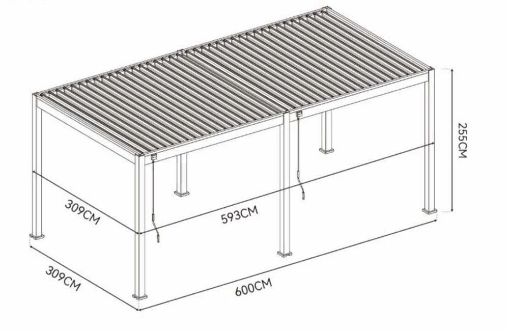 Pavėsinė Pergola ELEGANCE 3x6, Baltas