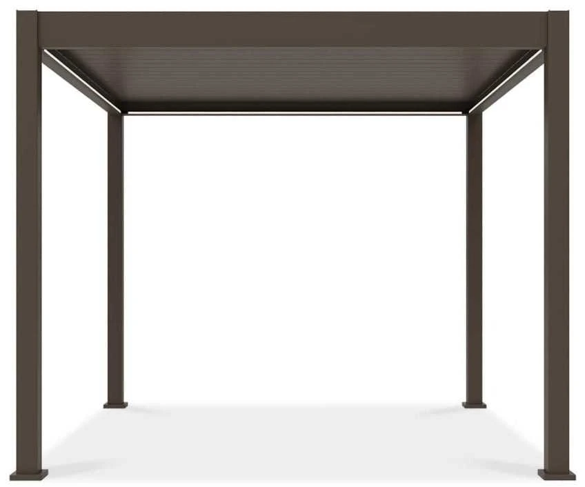 Pavėsinė Pergola ELEGANCE AUTOMATIC 3x3 su LED, Taupe
