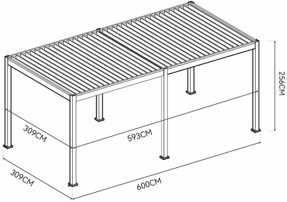 Pavėsinė Pergola ELEGANCE AUTOMATIC 3x6 su LED, Anthracite