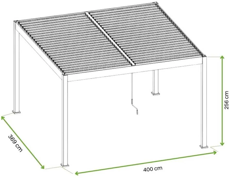 Pavėsinė Pergola ELEGANCE DUO 3.6x4, Baltas