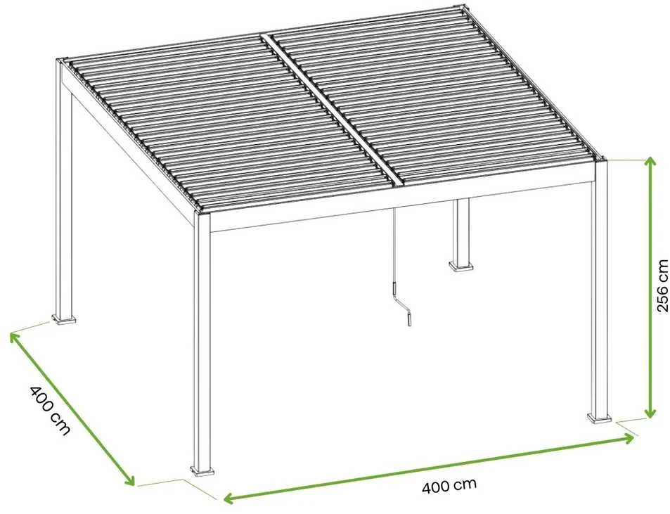 Pavėsinė Pergola ELEGANCE DUO 4x4, Baltas