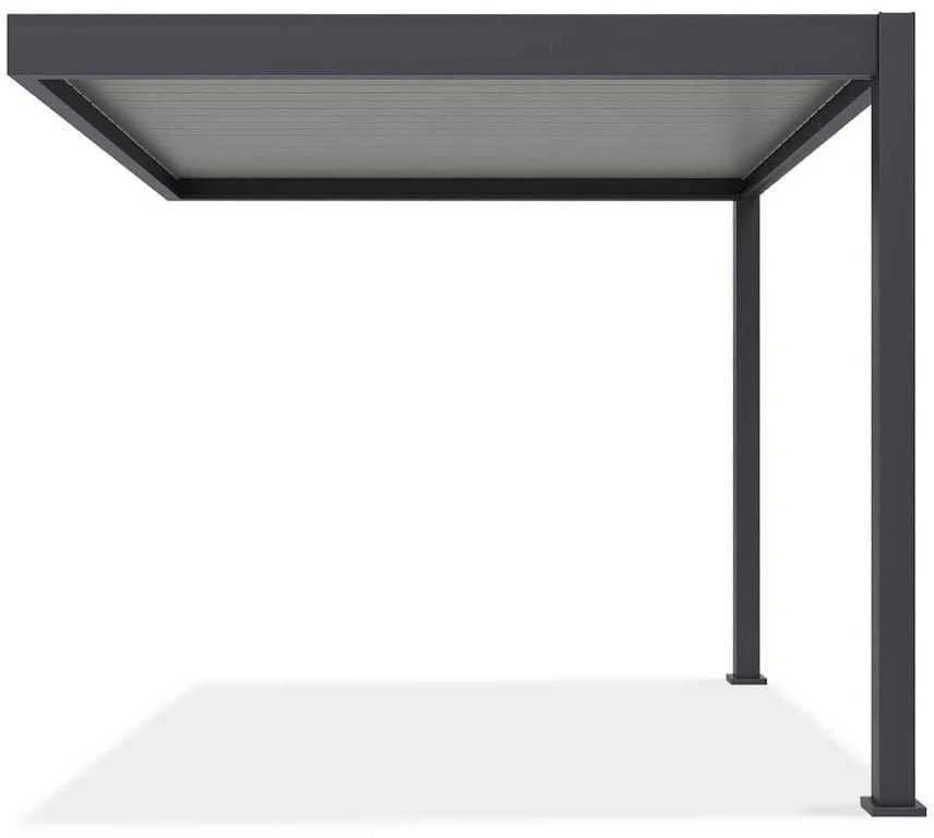 Pavėsinė Pergola ELEGANCE WALL 3x3, Anthracite/Light Pilkas, montuojama prie sienos
