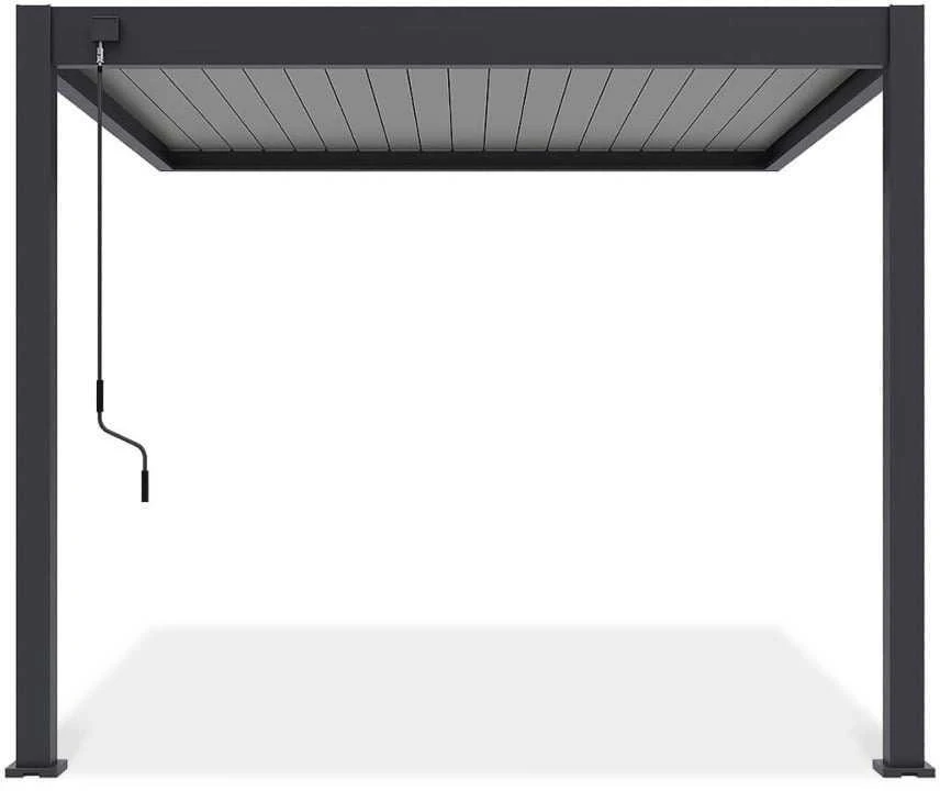 Pavėsinė Pergola ELEGANCE WALL 3x3, Anthracite/Light Pilkas, montuojama prie sienos