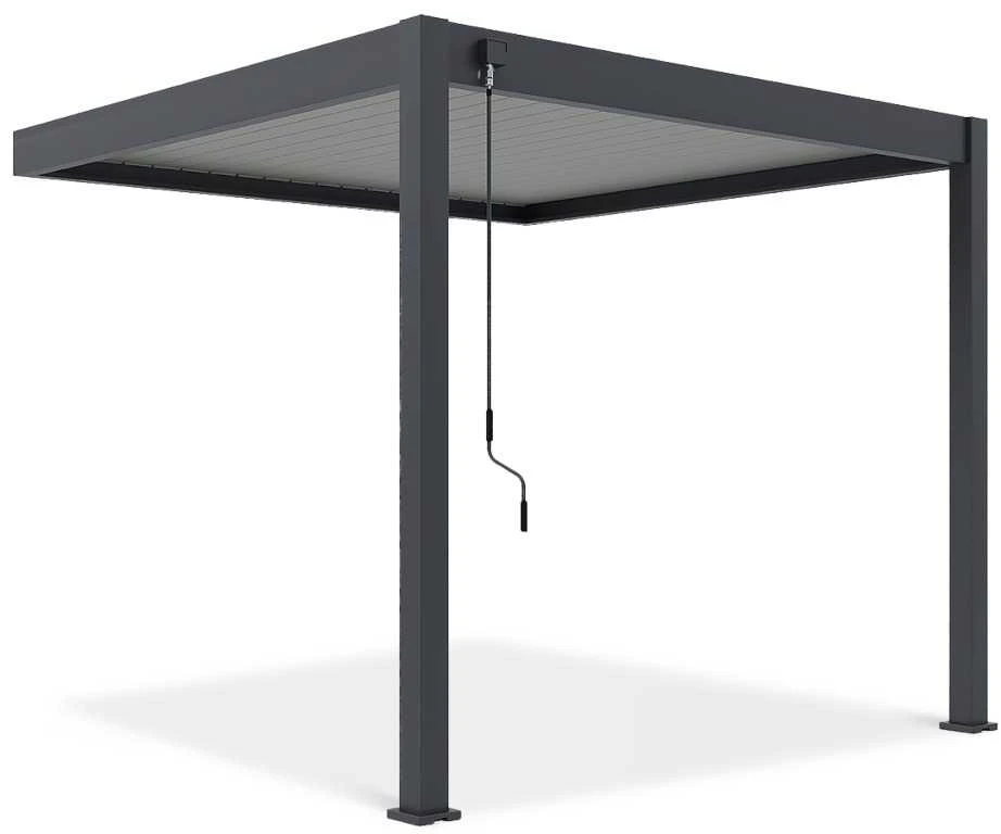 Pavėsinė Pergola ELEGANCE WALL 3x3, Anthracite/Light Pilkas, montuojama prie sienos