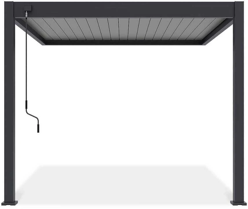 Pavėsinė Pergola ELEGANCE WALL 3x3, Anthracite/Light Pilkas, montuojama prie sienos