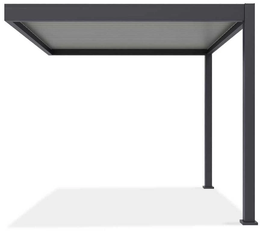 Pavėsinė Pergola ELEGANCE WALL 3x3, Anthracite/Light Pilkas, montuojama prie sienos