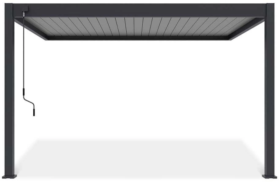 Pavėsinė Pergola ELEGANCE WALL 3x4, Anthracite/Light Pilkas, montuojama prie sienos