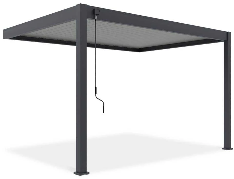 Pavėsinė Pergola ELEGANCE WALL 3x4, Anthracite/Light Pilkas, montuojama prie sienos