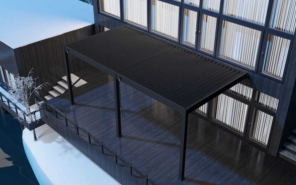 Pavėsinė Pergola ELEGANCE WALL 3x6, Anthracite, montuojama prie sienos