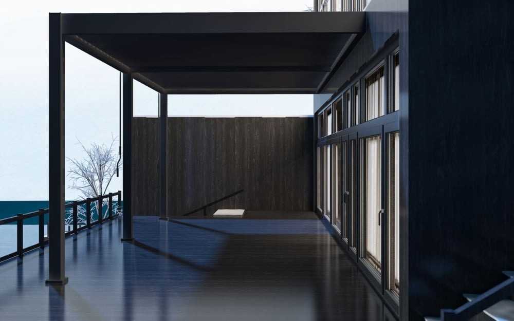 Pavėsinė Pergola ELEGANCE WALL 3x6, Anthracite, montuojama prie sienos
