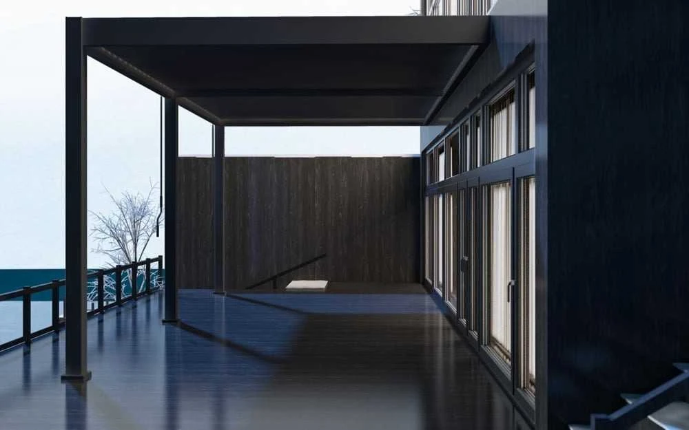 Pavėsinė Pergola ELEGANCE WALL 3x6, Anthracite, montuojama prie sienos