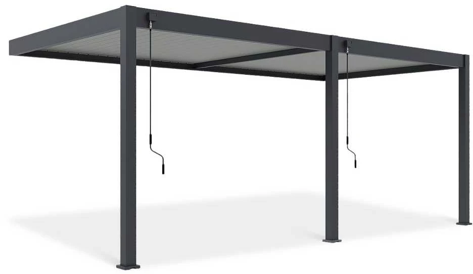 Pavėsinė Pergola ELEGANCE WALL 3x6, Anthracite/Light Pilkas, montuojama prie sienos