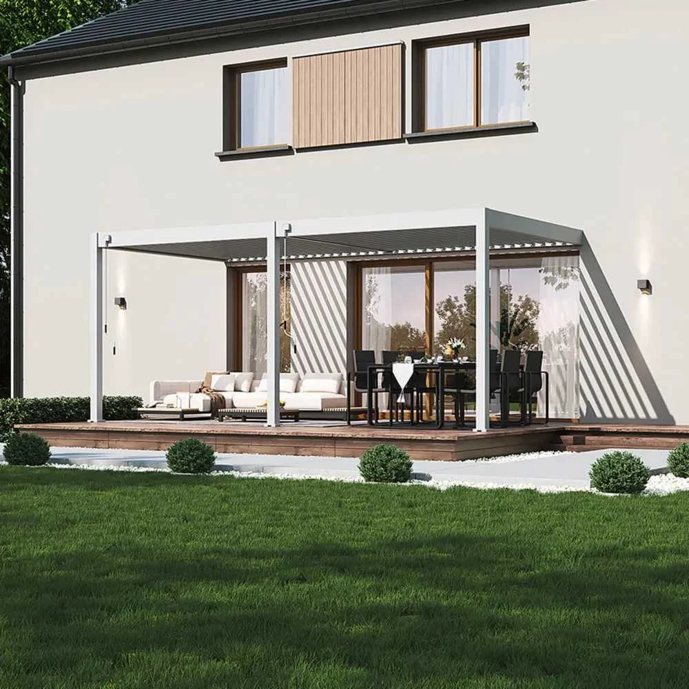 Pavėsinė Pergola ELEGANCE WALL 3x6, Baltas, montuojama prie sienos