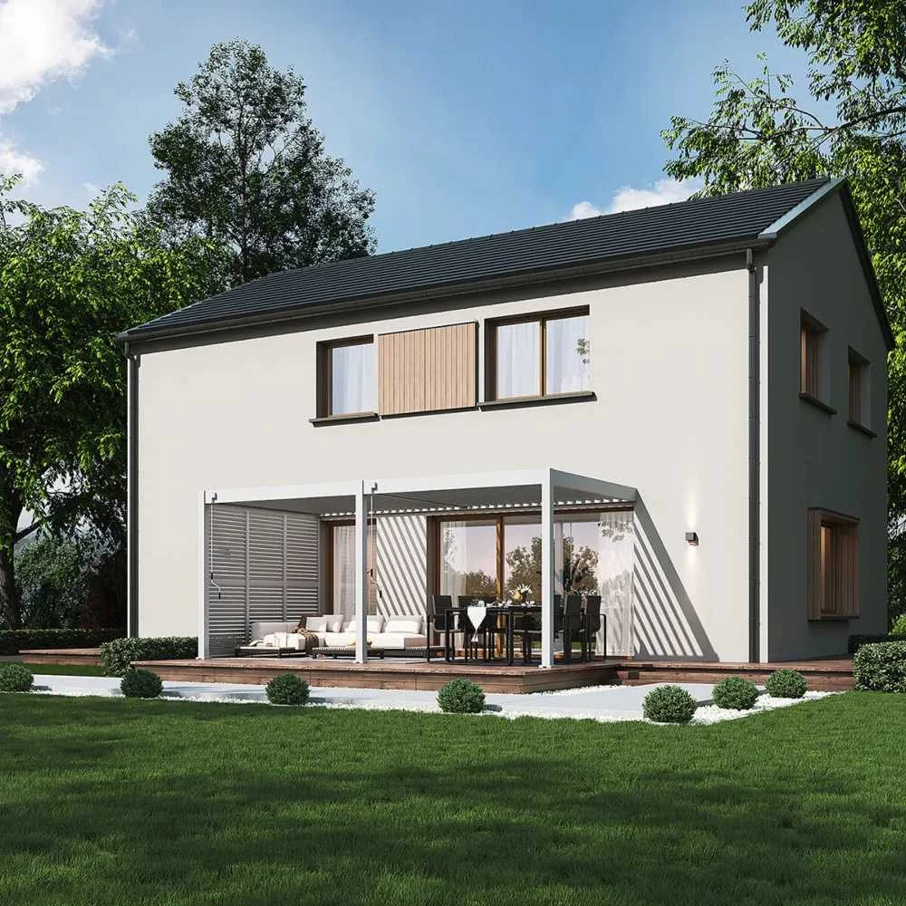 Pavėsinė Pergola ELEGANCE WALL 3x6, Baltas, montuojama prie sienos