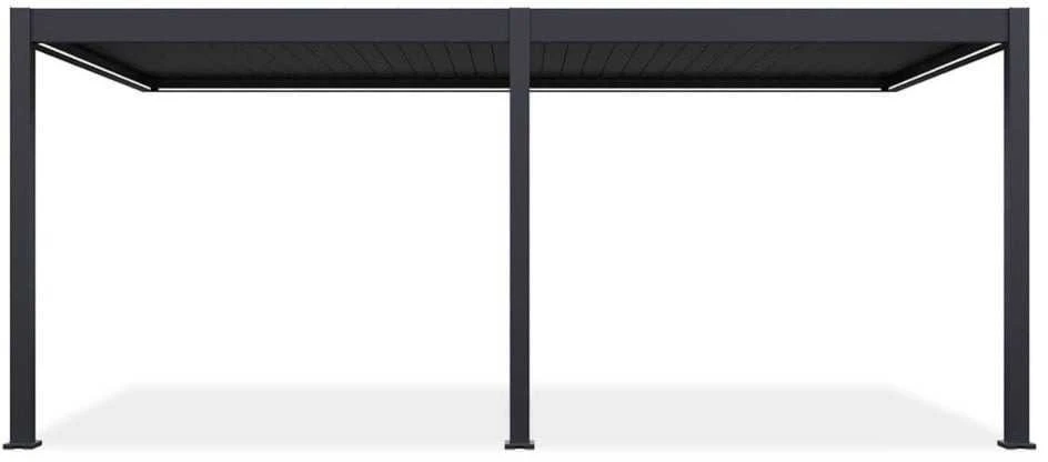 Pavėsinė Pergola ELEGANCE WALL AUTOMATIC 3x6 su LED, Anthracite, montuojama prie sienos