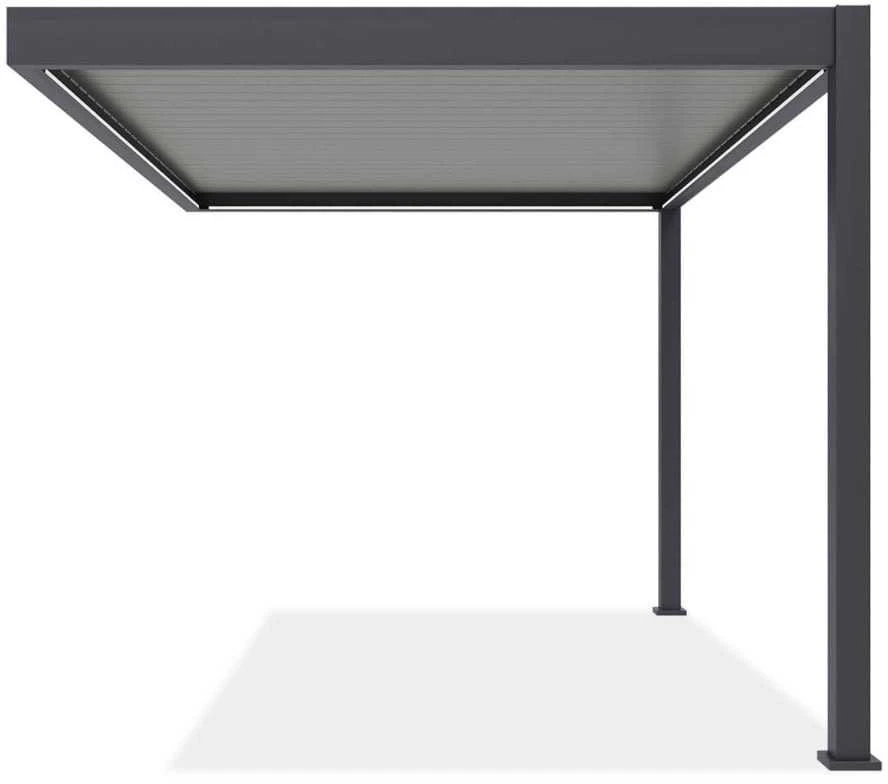 Pavėsinė Pergola ELEGANCE WALL AUTOMATIC 3x4 su LED, Anthracite/Light Pilkas, montuojama prie sienos