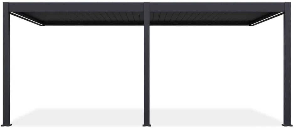 Pavėsinė Pergola ELEGANCE WALL AUTOMATIC 3x6 su LED, Anthracite, montuojama prie sienos
