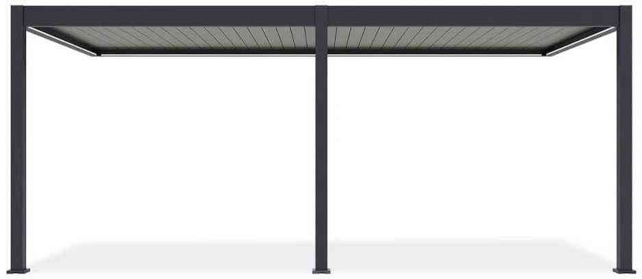 Pavėsinė Pergola ELEGANCE WALL AUTOMATIC 3x6 su LED, Anthracite/Light Pilkas, montuojama prie sienos