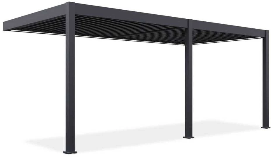 Pavėsinė Pergola ELEGANCE WALL AUTOMATIC 3x6 su LED, Anthracite, montuojama prie sienos