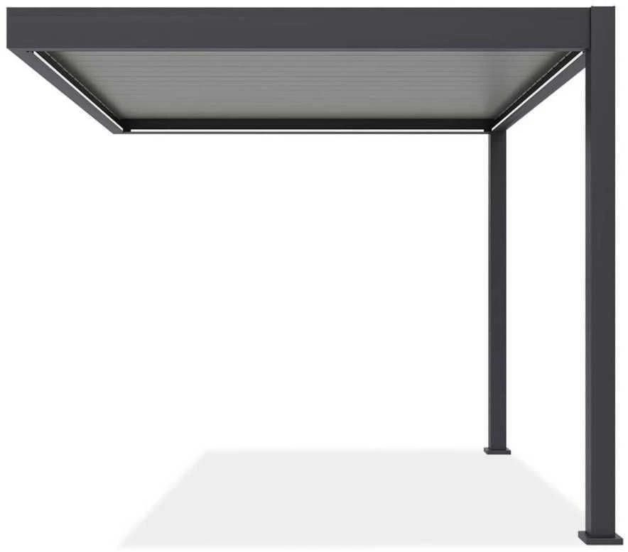 Pavėsinė Pergola ELEGANCE WALL AUTOMATIC 3x3 su LED, Anthracite/Light Pilkas, montuojama prie sienos