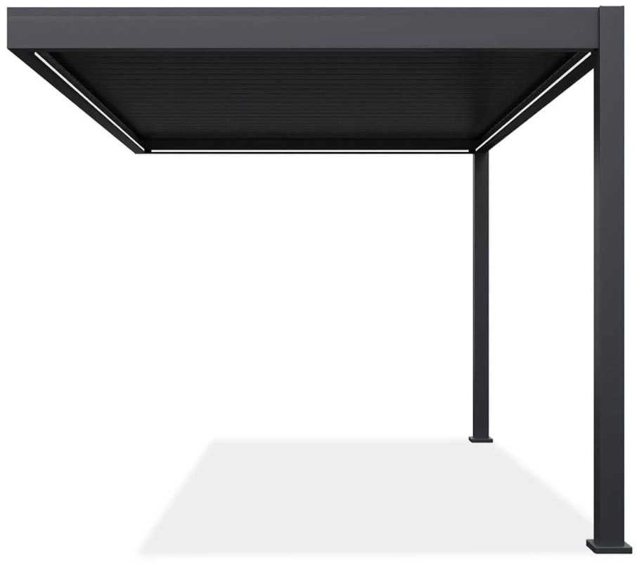Pavėsinė Pergola ELEGANCE WALL AUTOMATIC 3x4 su LED, Anthracite, montuojama prie sienos