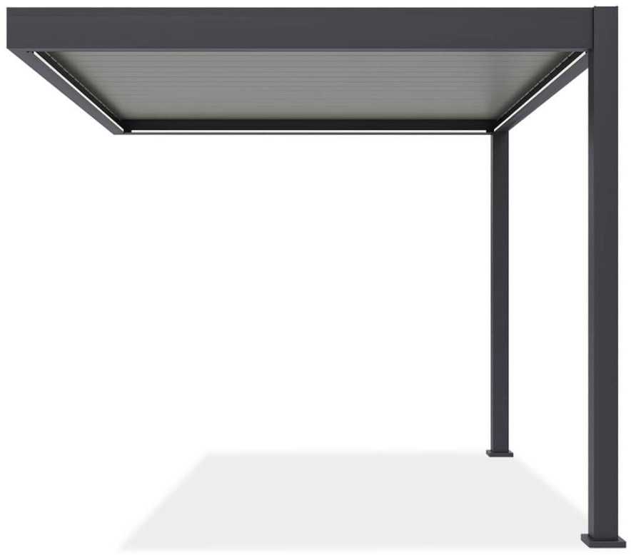 Pavėsinė Pergola ELEGANCE WALL AUTOMATIC 3x3 su LED, Anthracite/Light Pilkas, montuojama prie sienos