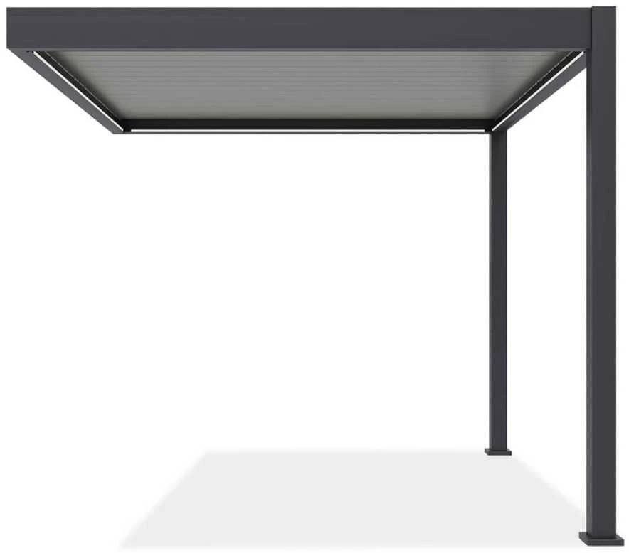 Pavėsinė Pergola ELEGANCE WALL AUTOMATIC 3x3 su LED, Anthracite/Light Pilkas, montuojama prie sienos