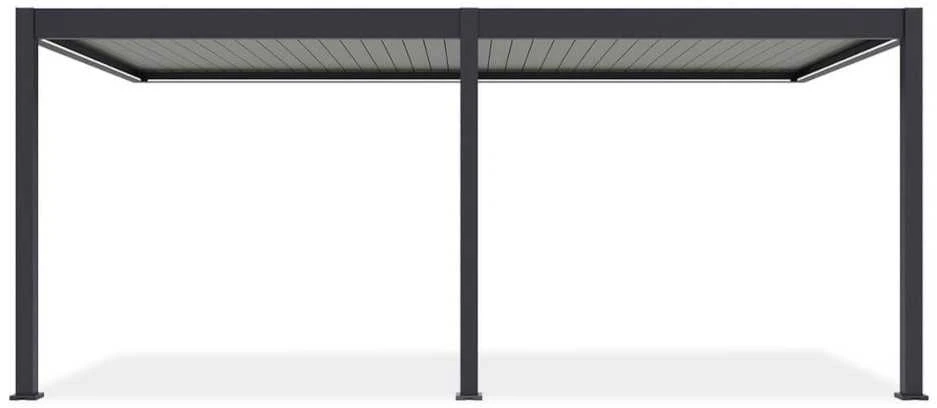 Pavėsinė Pergola ELEGANCE WALL AUTOMATIC 3x6 su LED, Anthracite/Light Pilkas, montuojama prie sienos