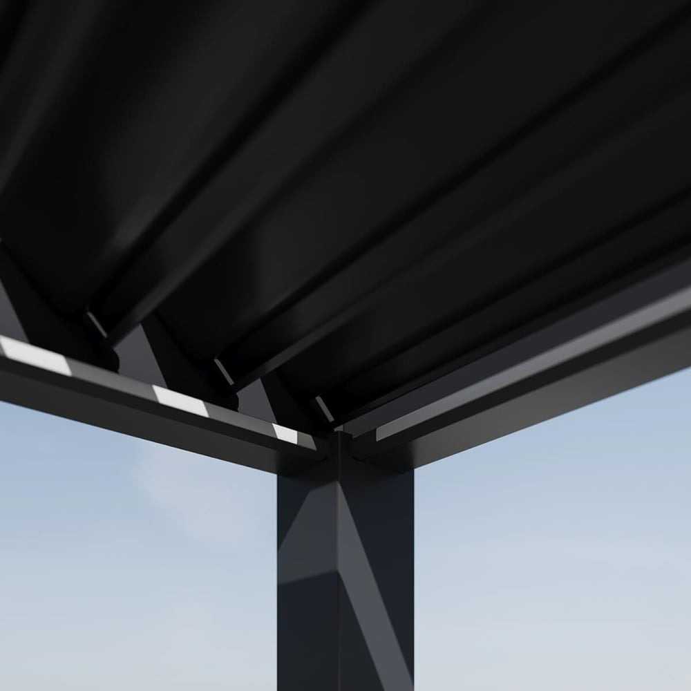 Pavėsinė Pergola ELEGANCE WALL AUTOMATIC 3x3 su LED, Anthracite, montuojama prie sienos