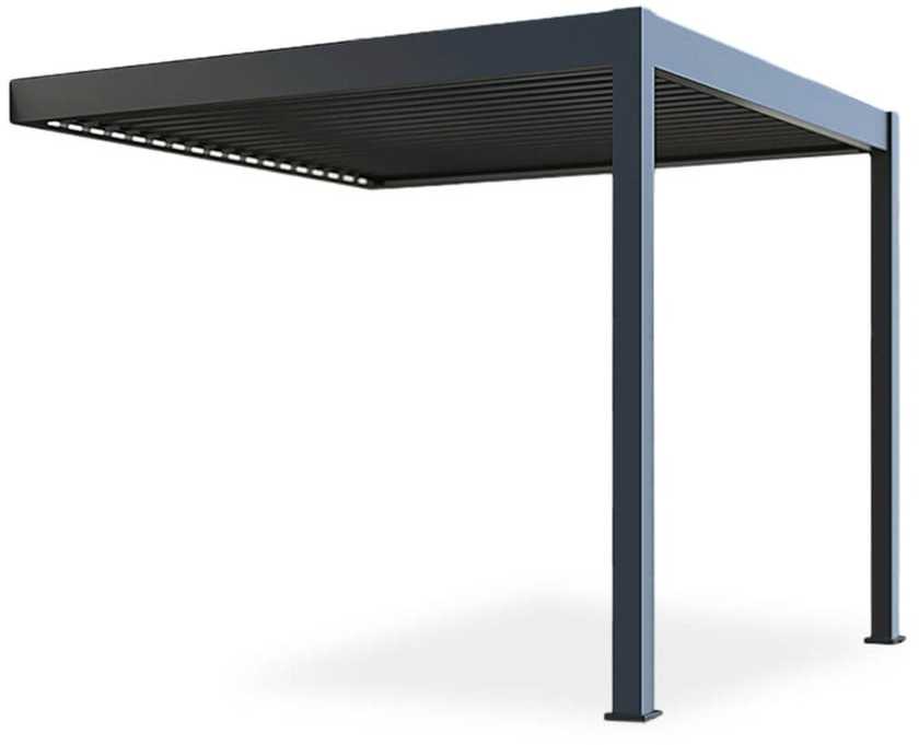 Pavėsinė Pergola ELEGANCE WALL AUTOMATIC 3x3 su LED, Anthracite, montuojama prie sienos