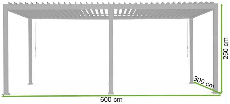 Pavėsinė Pergola Premium 3x6, Baltas