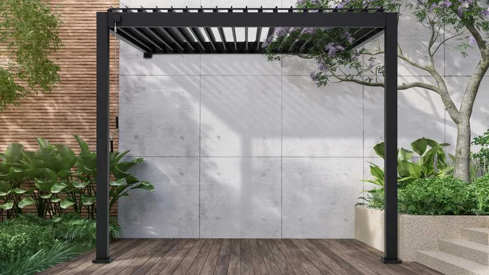 Pavėsinė Pergola Premium Wall 3x4 Anthracite, montuojama prie sienos