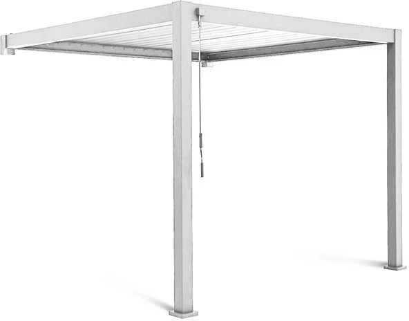 Pavėsinė Pergola Premium Wall 3x4 Baltas, montuojama prie sienos