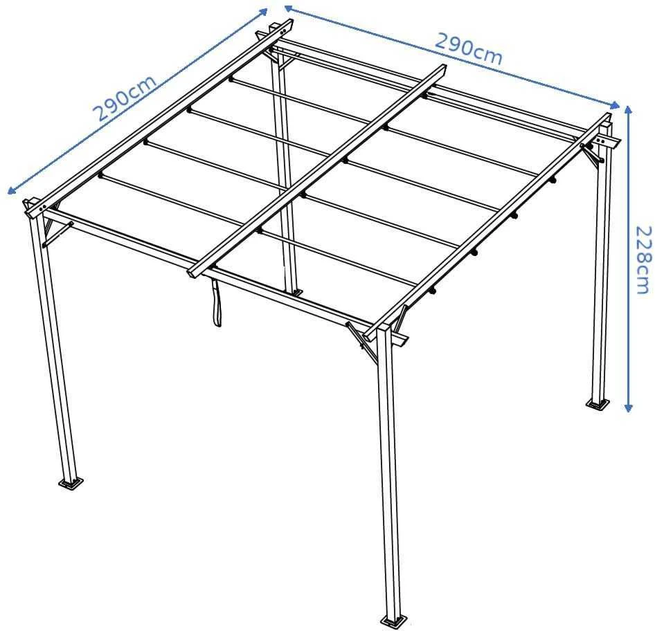 Pavėsinė Pergola SPRINT 3x3, Anthracite/Pilkas