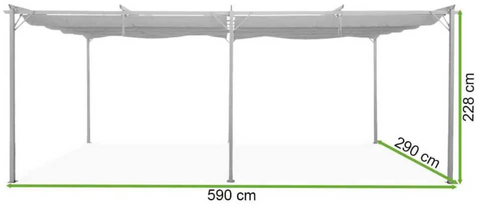 Pavėsinė Pergola SPRINT 3x6, Anthracite/Baltas