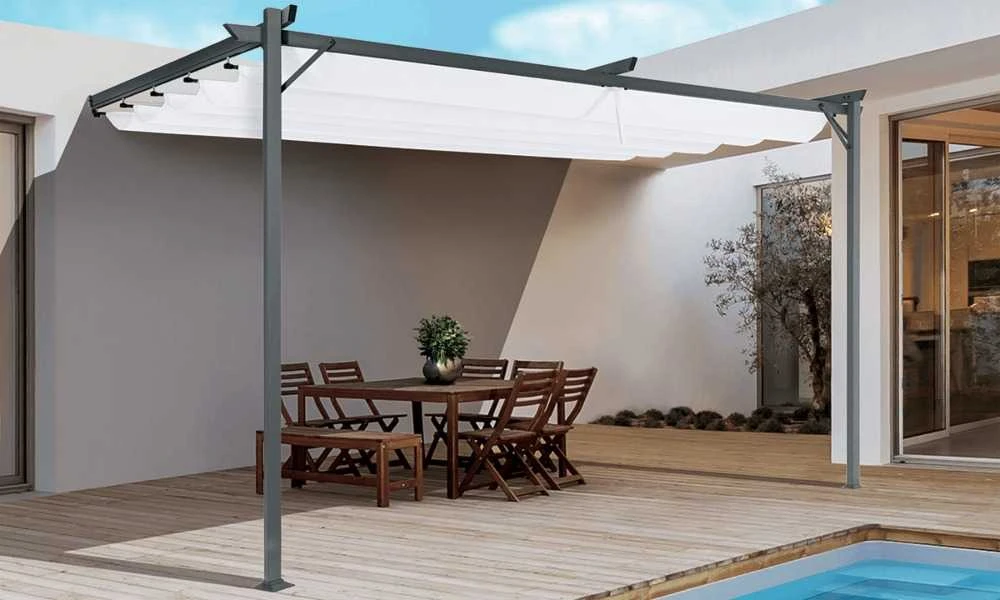 Pavėsinė Pergola SPRINT WALL 4x2.7, Anthracite/Baltas, montuojama prie sienos