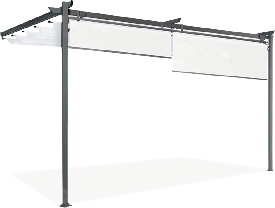 Pavėsinė Pergola SPRINT WALL PLUS 4x2.7m, Anthracite/Baltas, montuojama prie sienos