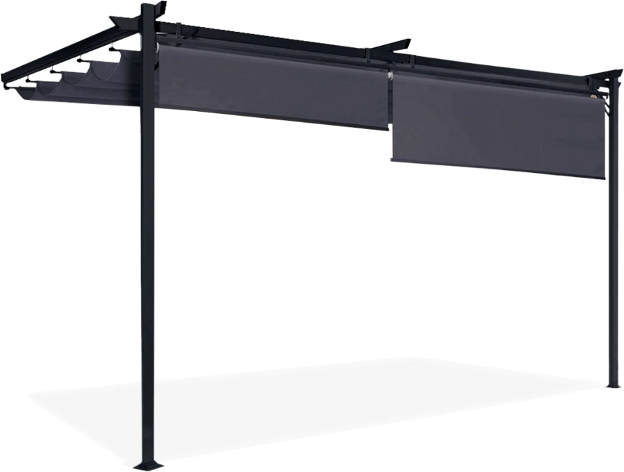 Pavėsinė Pergola SPRINT WALL PLUS 4x2.7m, Anthracite/Pilkas, montuojama prie sienos