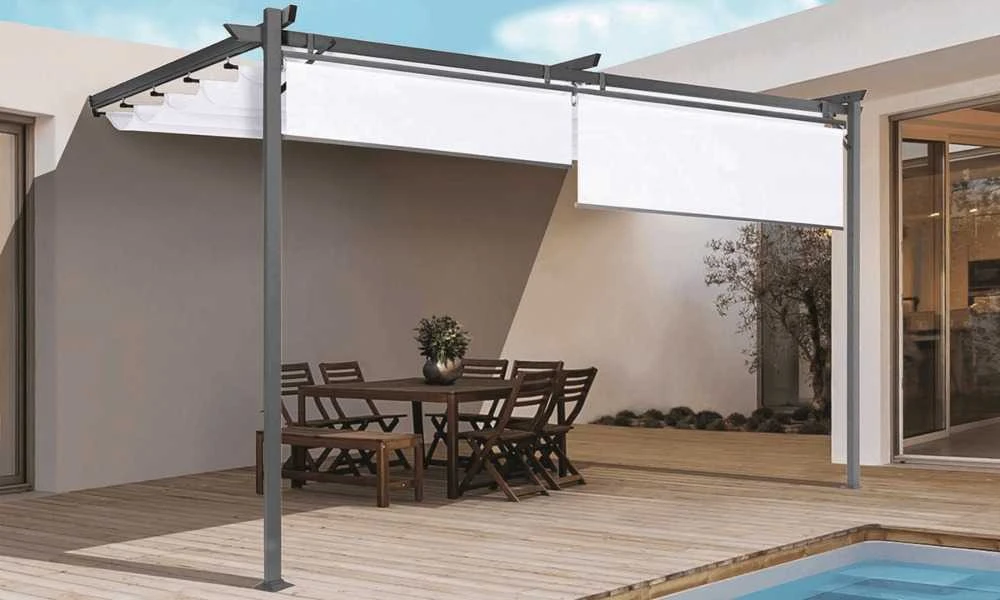 Pavėsinė Pergola SPRINT WALL PLUS 4x2.7m, Anthracite/Baltas, montuojama prie sienos