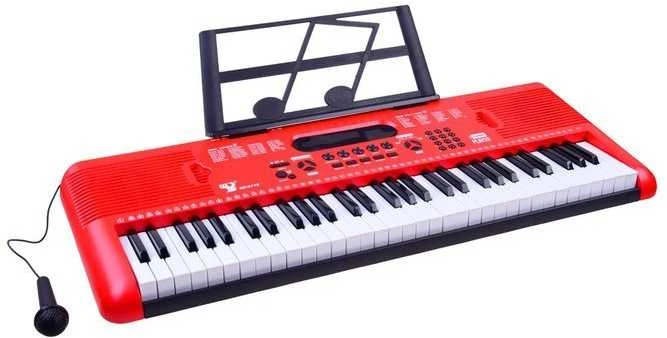 Pianinas su mikrofonu, 61 klavišai, raudonas