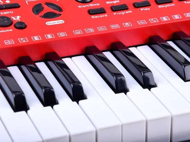 Pianinas su mikrofonu, 61 klavišai, raudonas