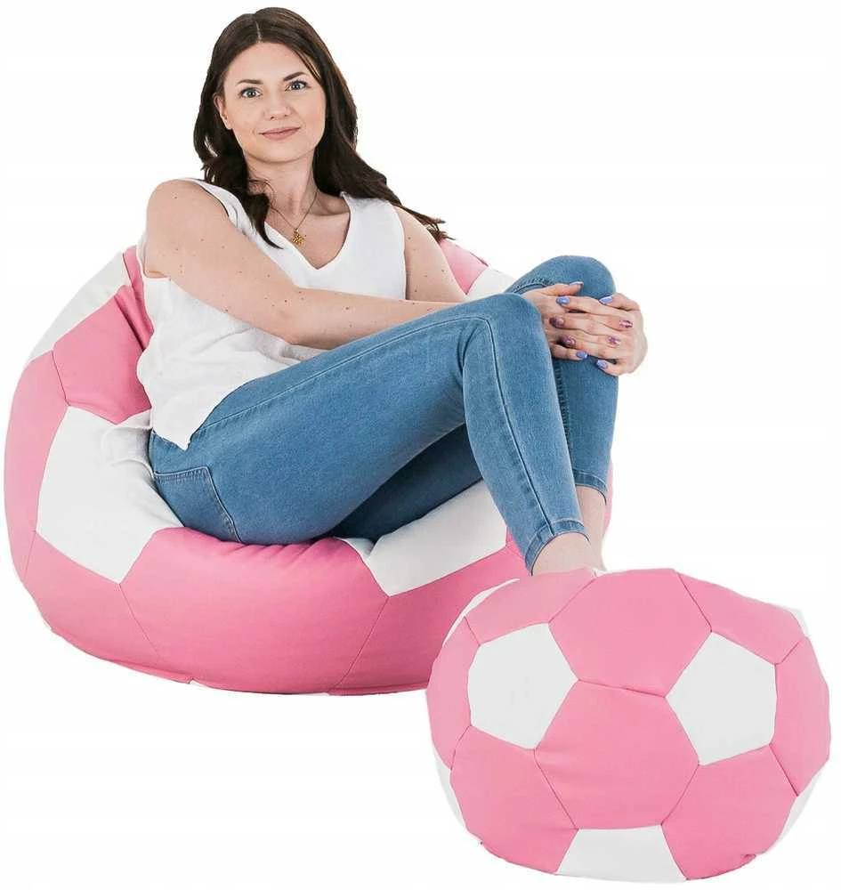 Pink Sėdmaišis su pufu Ball XXXXL (100 cm), Rožinė/Baltas