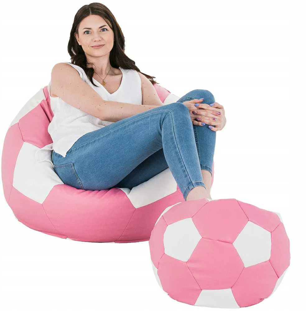 Pink Sėdmaišis su pufu Ball XXXXL (100 cm), Rožinė/Baltas